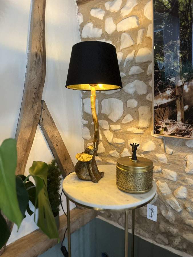 Lampe boule base marbre Le Touquet-Paris-Plage