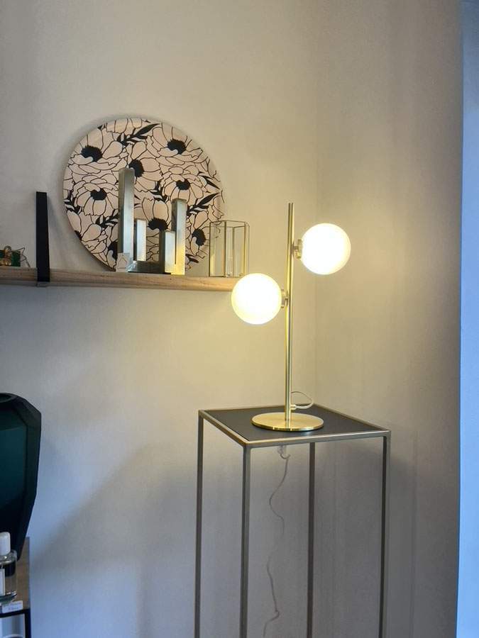 Lampe boule base marbre Le Touquet-Paris-Plage